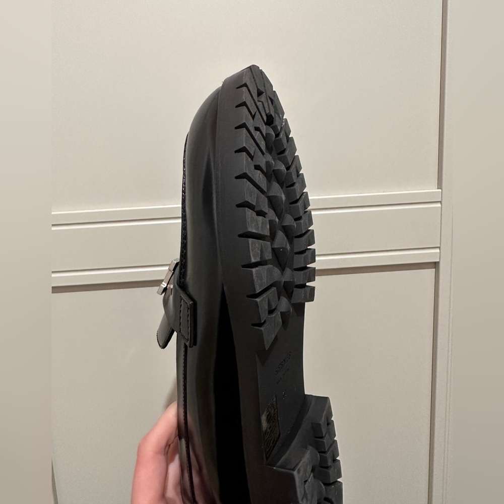 Hermes Black Loafers with Silver Accent - Picture 3 of 10
